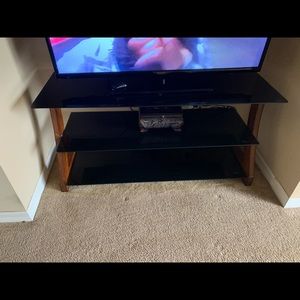 2 glass tv stands like new no damage
